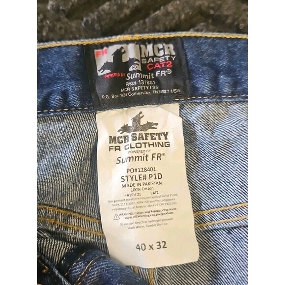 MCR Safety Flame Resistant Clothing Summit FR P1D Cat2  Straight Leg 40X32 - Picture 2 of 4